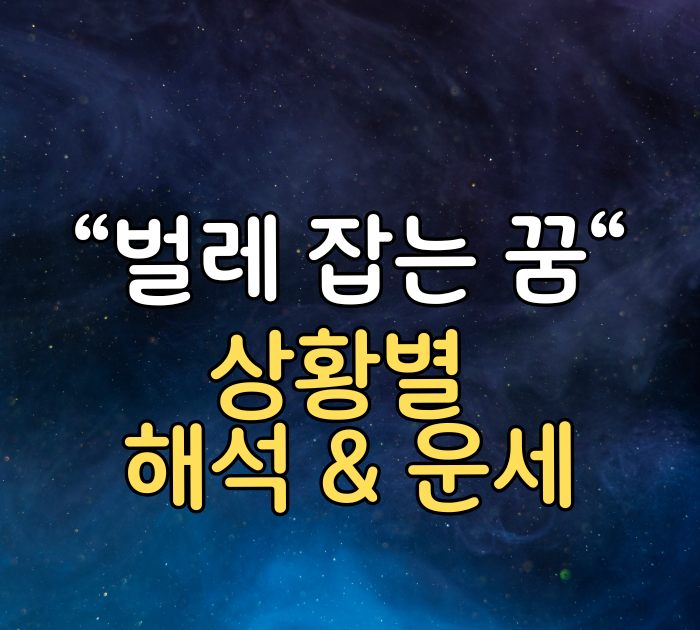 벌레 잡는 꿈 상황별 해석