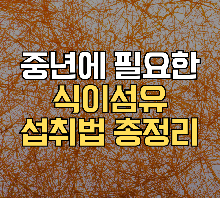 중년에 필요한 식이섬유 섭취법 총정리